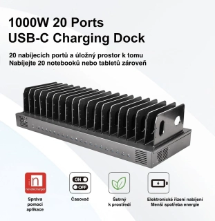 Charging C20 - 45W na port - 1000W celkem