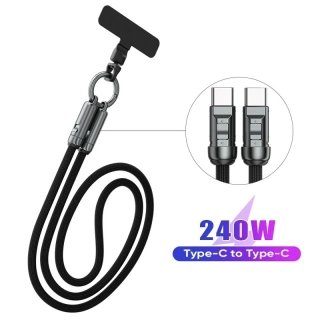 Crossbody popruh na mobil USB-C - Černý / RACE THE STREETS